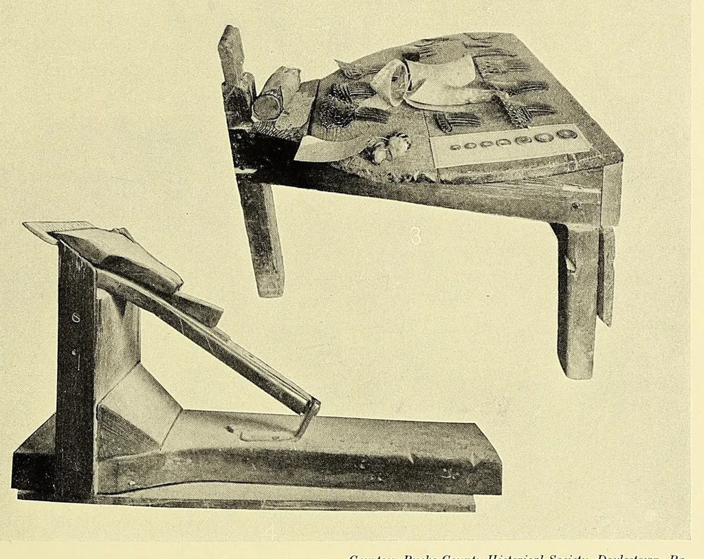 An illustration from Comb making in America, an account of the origin and development of the industry for which Leominster has become famous, to which are added pictures of many of the early comb makers and views of the old time comb shops, 1925, leaf 91