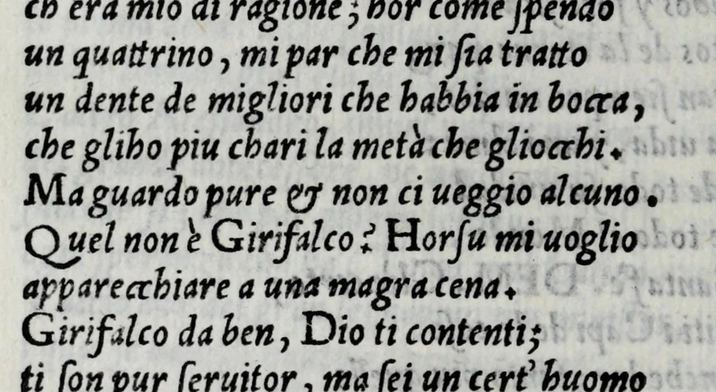An illustration from Comedia di Agostino Ricchi da Lvcca, intittolata I tre tiranni : recitata in Bologna a N. Signore et a Cesare, il giorno de la commemoratione de la corona di Sua Maestà, 1533, leaf 128