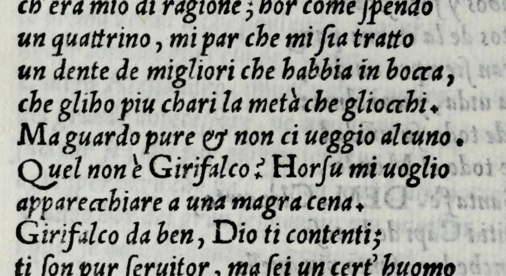 An illustration from Comedia di Agostino Ricchi da Lvcca, intittolata I tre tiranni : recitata in Bologna a N. Signore et a Cesare, il giorno de la commemoratione de la corona di Sua Maestà, 1533, leaf 130