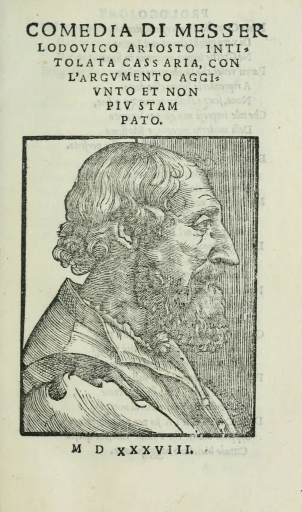 An illustration from Comedia di messer Lodouico Ariosto intitolata Cassaria : con l'argumento aggiunto et non piu stampato, 1538, leaf 7