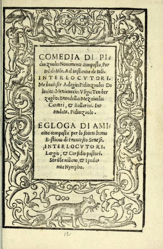 An illustration from Comedia di Pidinzuolo, 1531, leaf 5