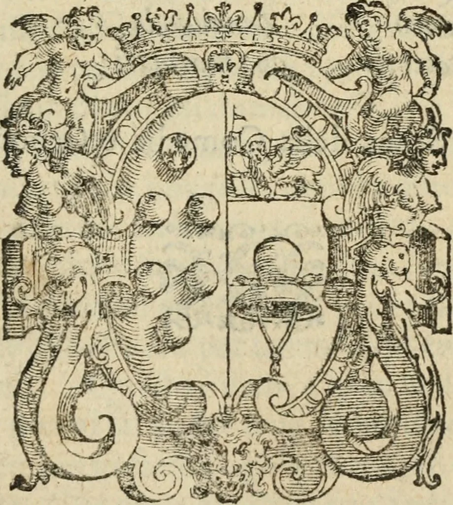 An illustration from Comedie di M. Gianmaria Cecchi, Fiorentino : Libro primo. Nel quale si contengono, La dote; La moglie; Il corredo; La stiaua; Il donzello; Gl'incantesimi; Lo spirito .., 1585, leaf 258
