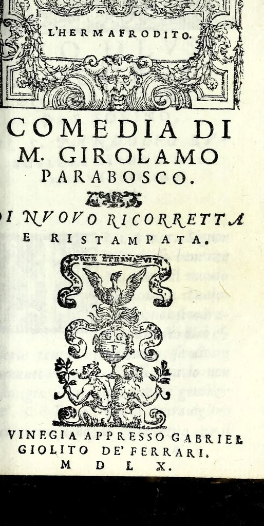 An illustration from Comedie di m. Girolamo Parabosco .., 1560, leaf 339