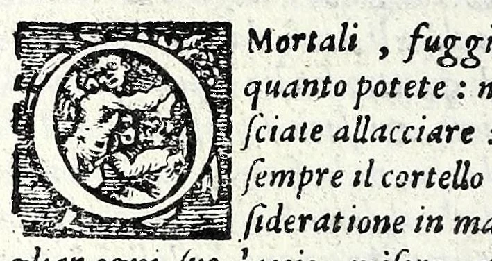 An illustration from Comedie di m. Girolamo Parabosco .., 1560, leaf 454