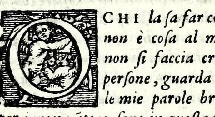 An illustration from Comedie di m. Girolamo Parabosco .., 1560, leaf 469