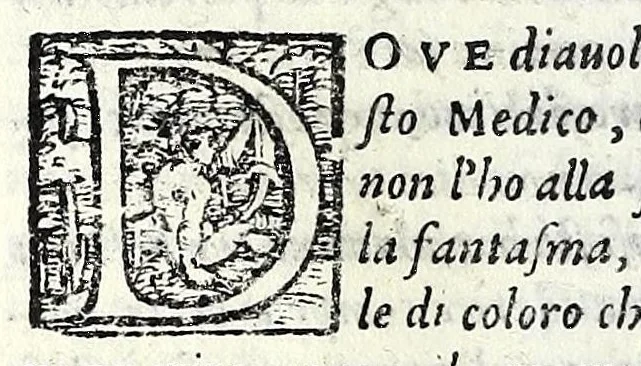 An illustration from Comedie di m. Girolamo Parabosco .., 1560, leaf 60
