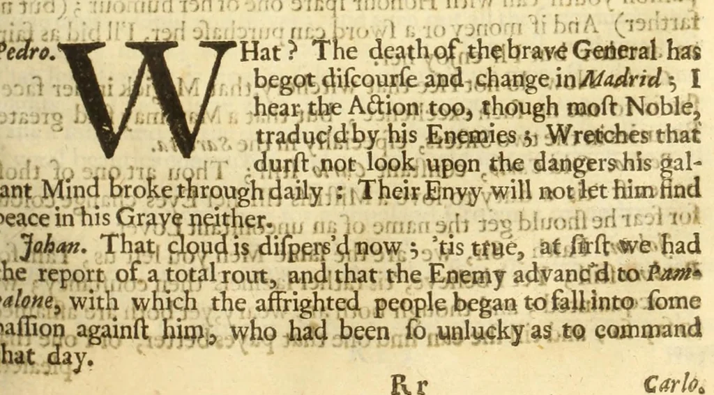 An illustration from Comedies and tragedies, 1664, leaf 323