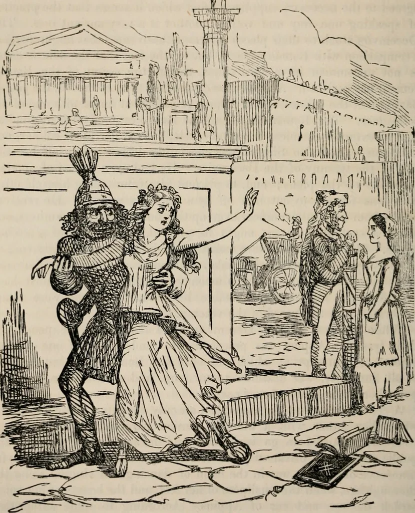 An illustration from The comic history of Rome, 1850, leaf 101