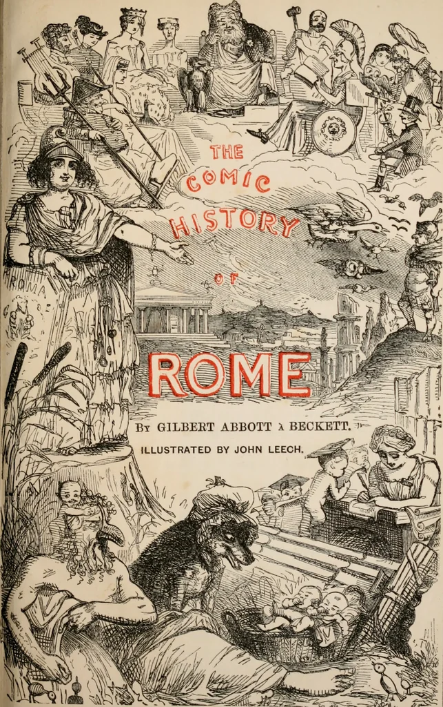 An illustration from The comic history of Rome, 1850, leaf 12