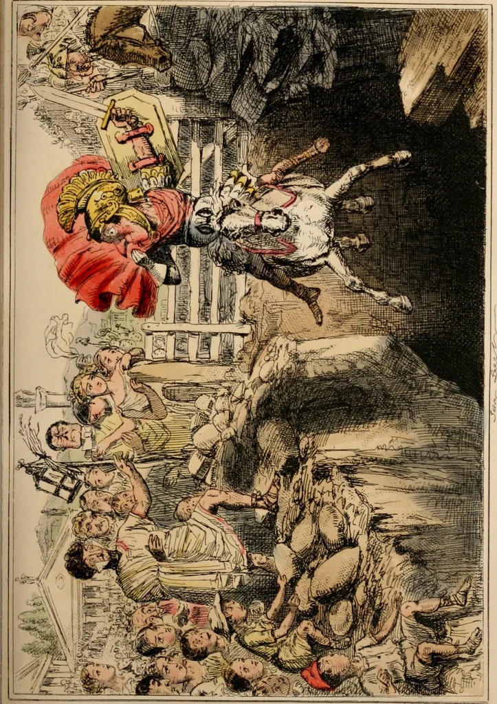 An illustration from The comic history of Rome, 1850, leaf 130