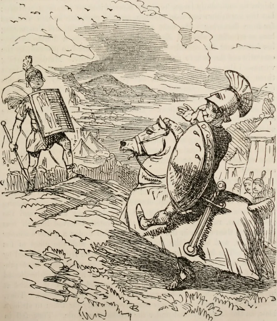 An illustration from The comic history of Rome, 1850, leaf 138