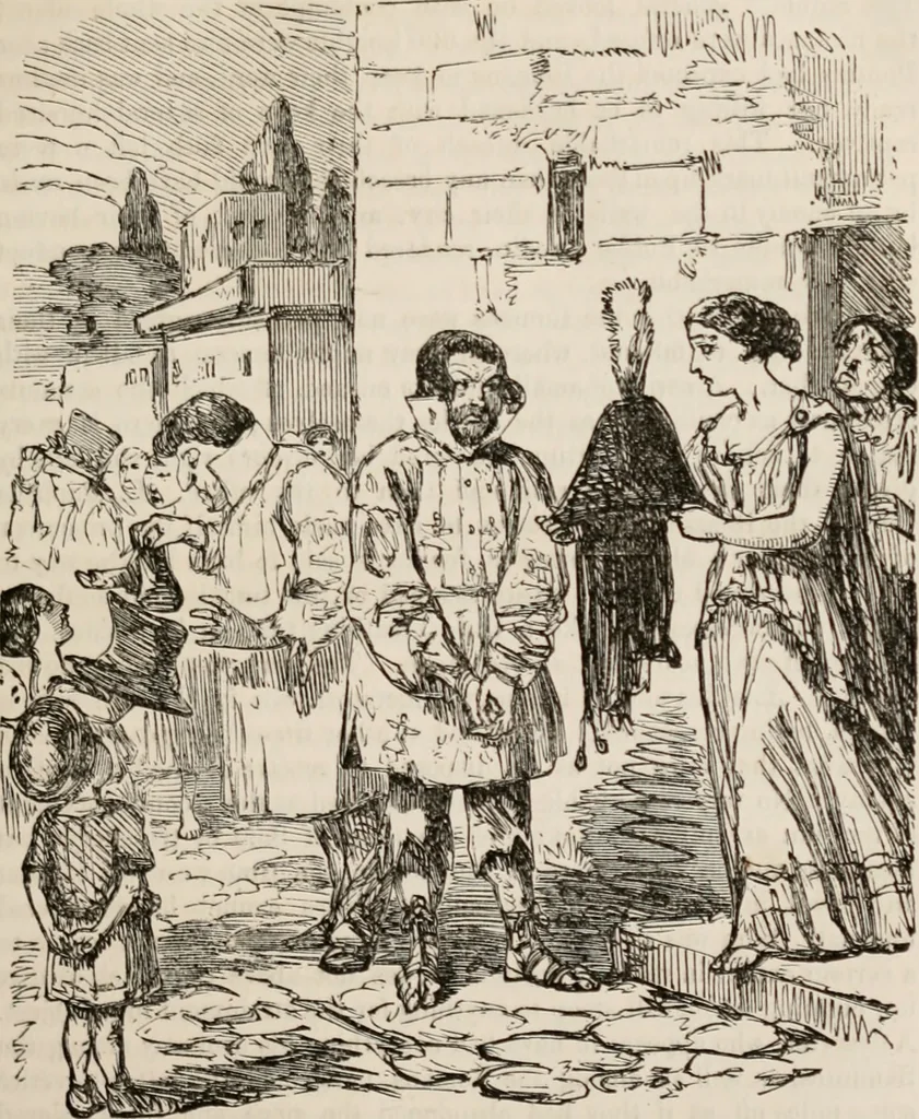 An illustration from The comic history of Rome, 1850, leaf 146