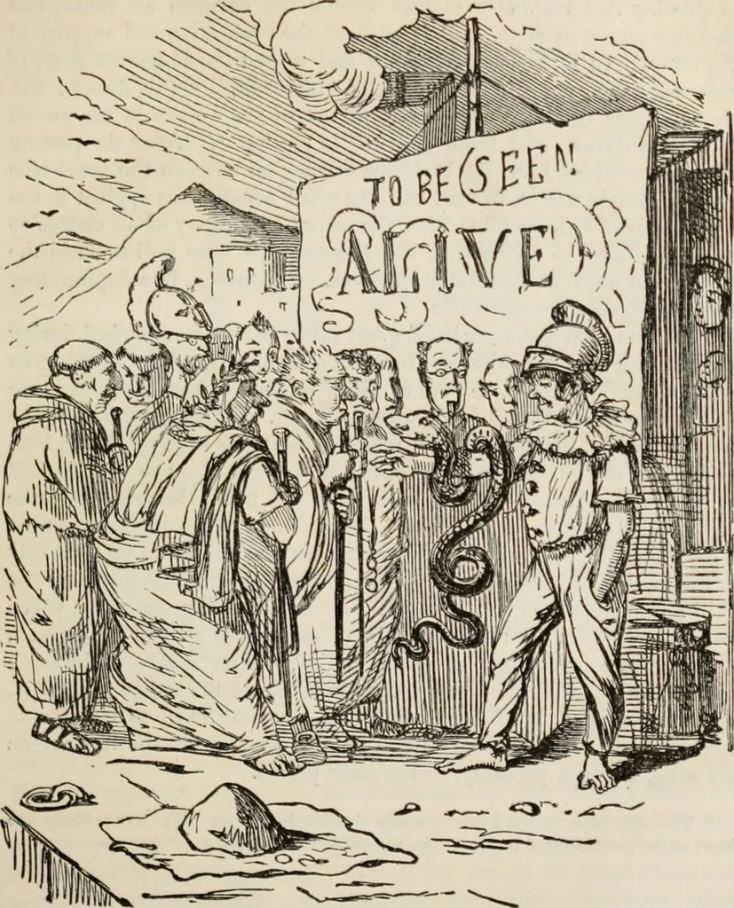 An illustration from The comic history of Rome, 1850, leaf 160