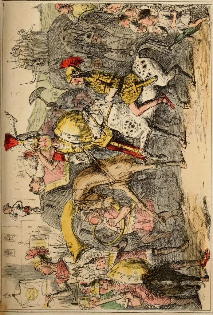 An illustration from The comic history of Rome, 1850, leaf 166