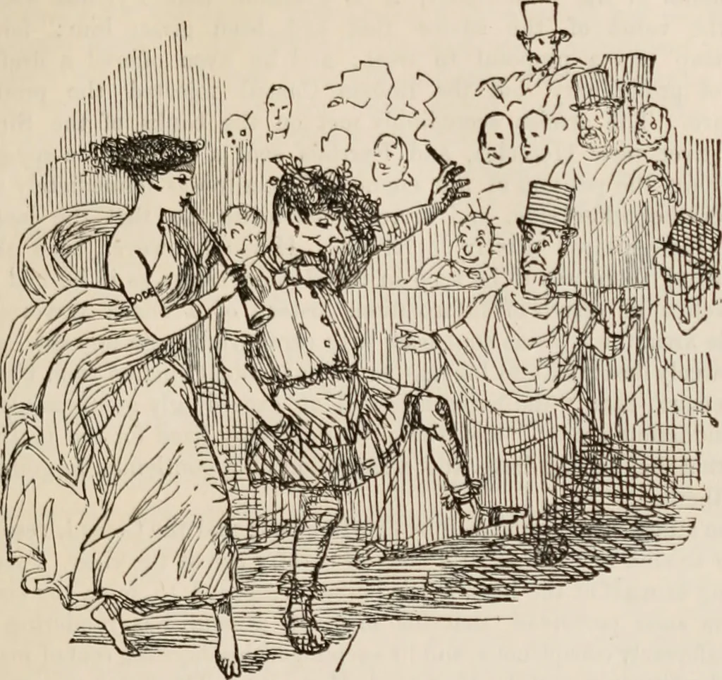 An illustration from The comic history of Rome, 1850, leaf 168