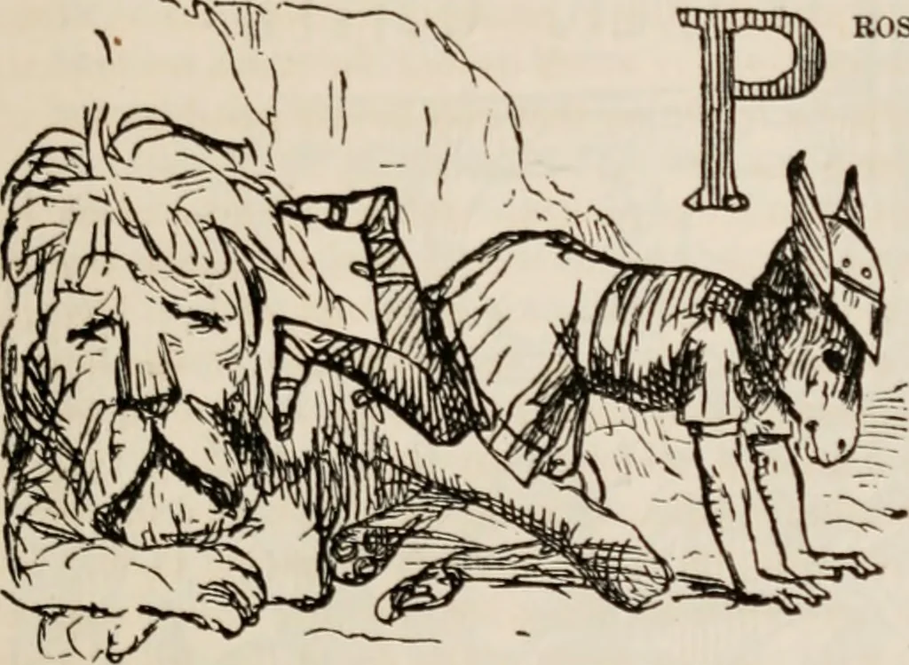 An illustration from The comic history of Rome, 1850, leaf 190