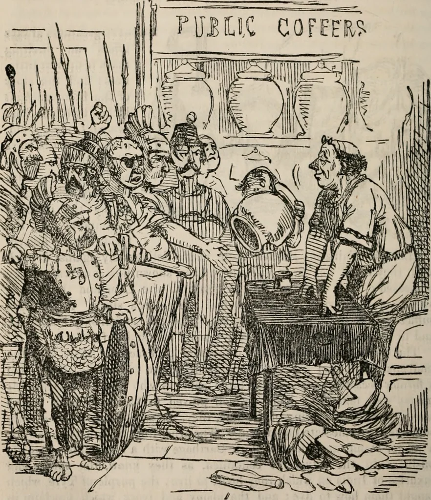 An illustration from The comic history of Rome, 1850, leaf 191