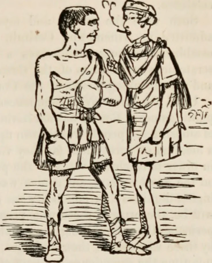 An illustration from The comic history of Rome, 1850, leaf 194
