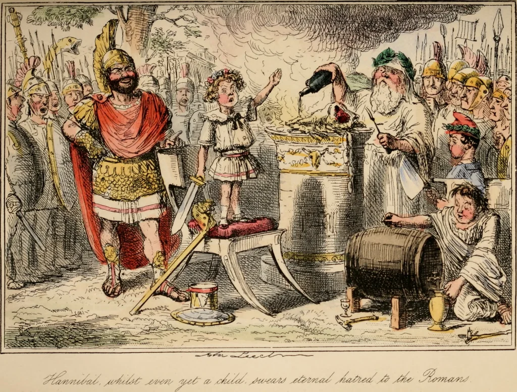 An illustration from The comic history of Rome, 1850, leaf 198