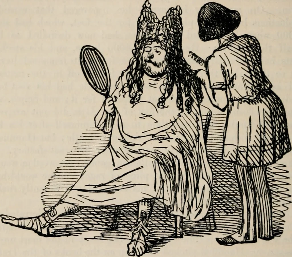 An illustration from The comic history of Rome, 1850, leaf 207