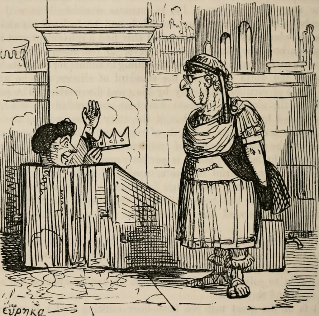 An illustration from The comic history of Rome, 1850, leaf 217