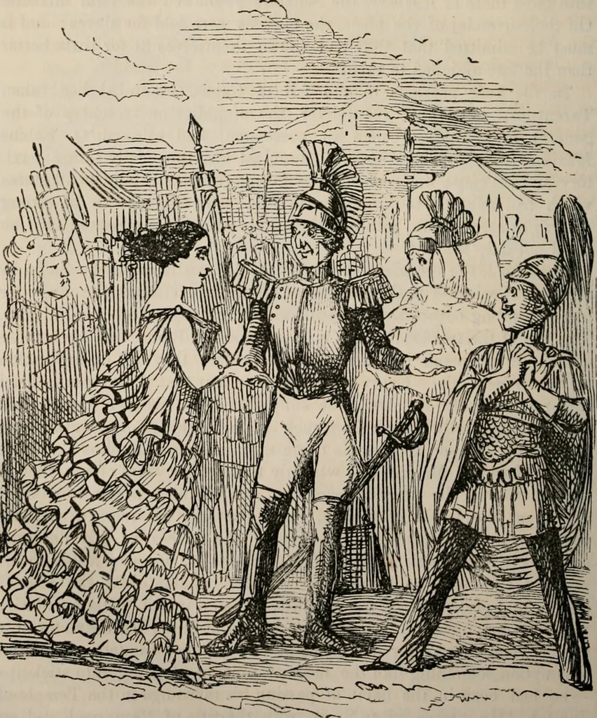 An illustration from The comic history of Rome, 1850, leaf 219
