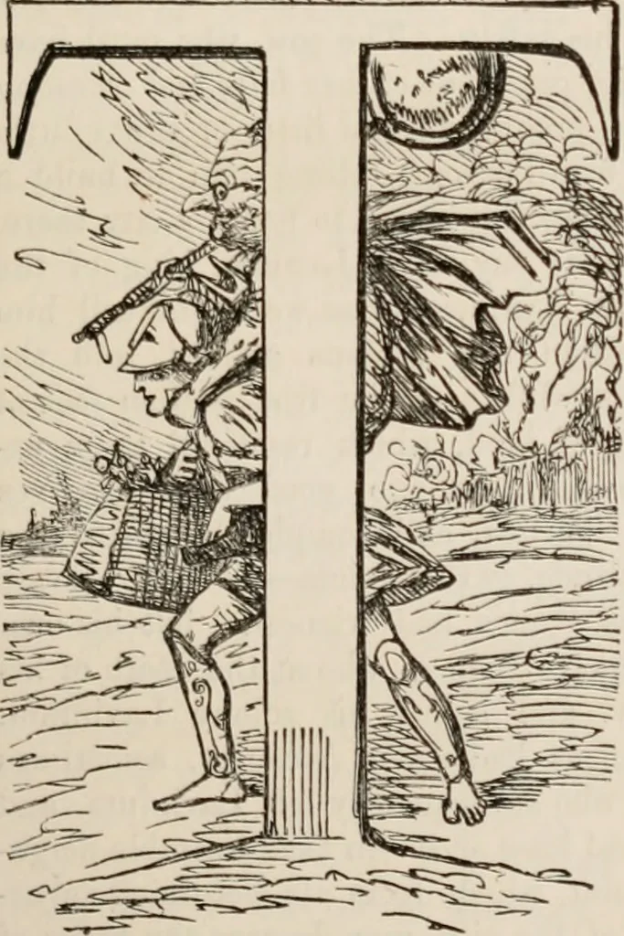 An illustration from The comic history of Rome, 1850, leaf 22