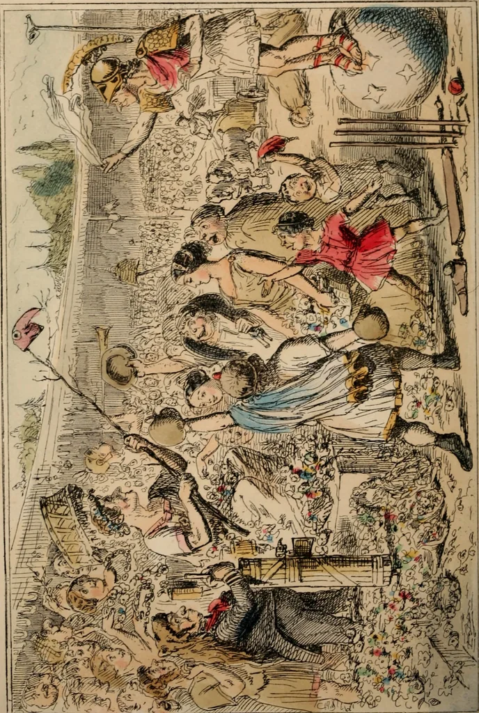 An illustration from The comic history of Rome, 1850, leaf 227