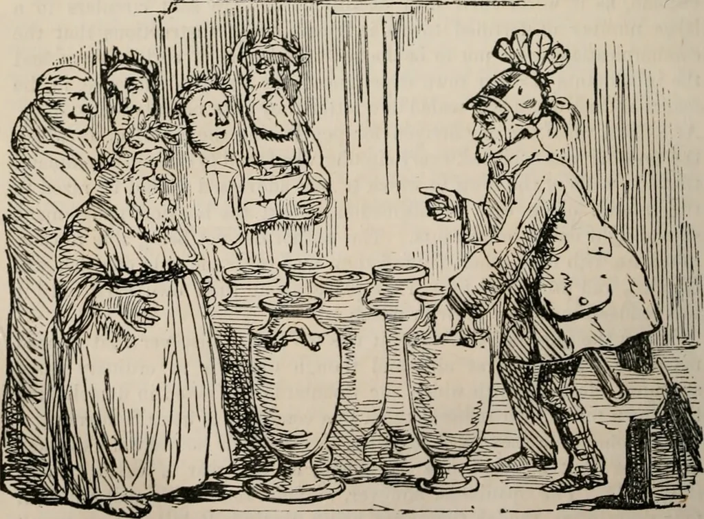 An illustration from The comic history of Rome, 1850, leaf 233