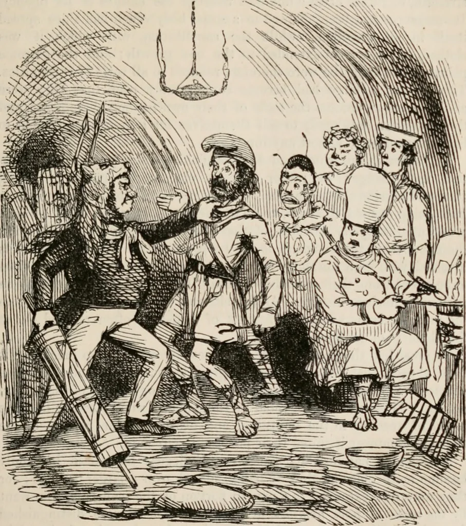 An illustration from The comic history of Rome, 1850, leaf 264