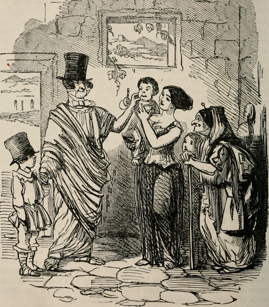 An illustration from The comic history of Rome, 1850, leaf 273