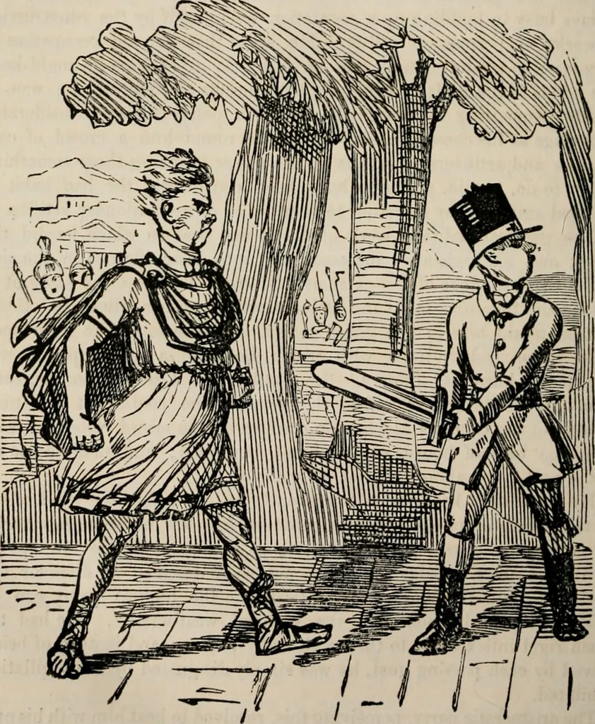 An illustration from The comic history of Rome, 1850, leaf 279