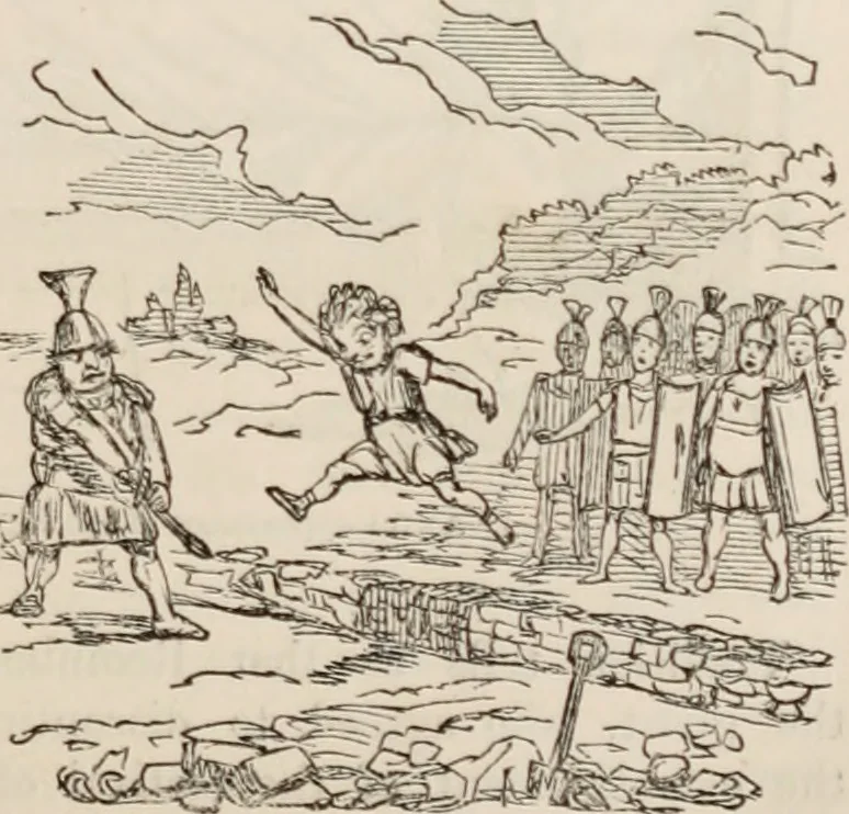 An illustration from The comic history of Rome, 1850, leaf 28