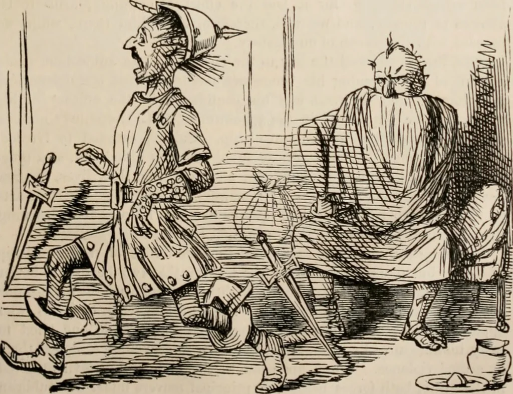 An illustration from The comic history of Rome, 1850, leaf 298