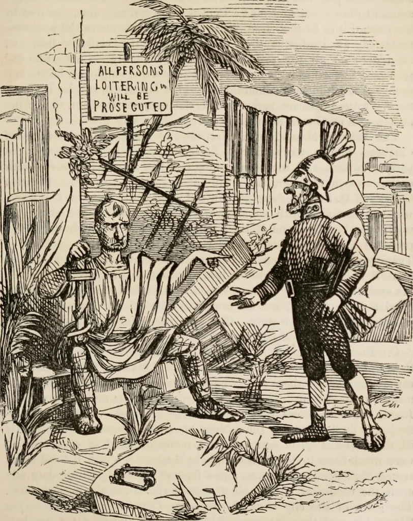 An illustration from The comic history of Rome, 1850, leaf 300