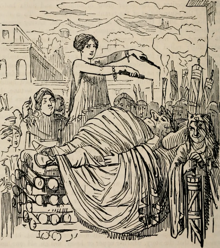 An illustration from The comic history of Rome, 1850, leaf 311