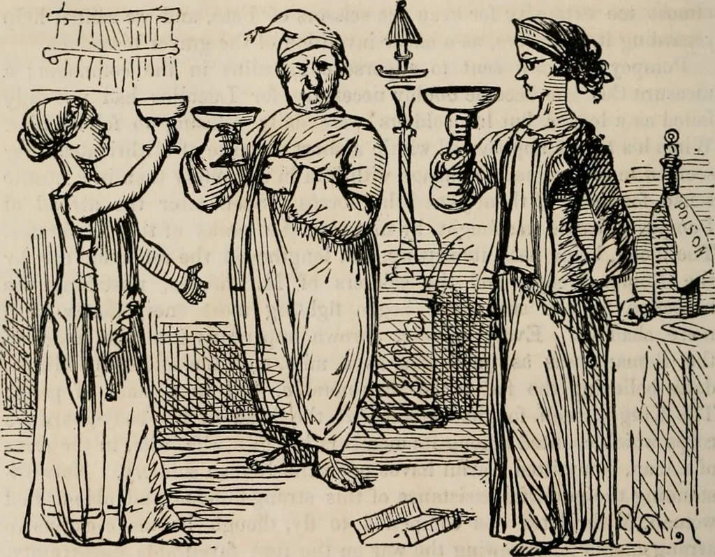 An illustration from The comic history of Rome, 1850, leaf 323