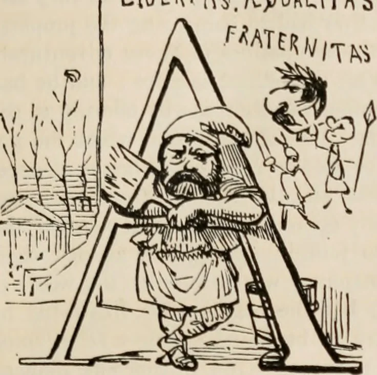 An illustration from The comic history of Rome, 1850, leaf 326