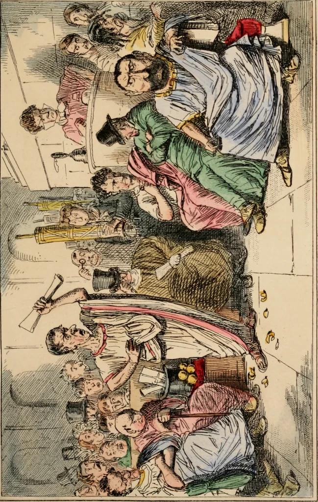 An illustration from The comic history of Rome, 1850, leaf 330