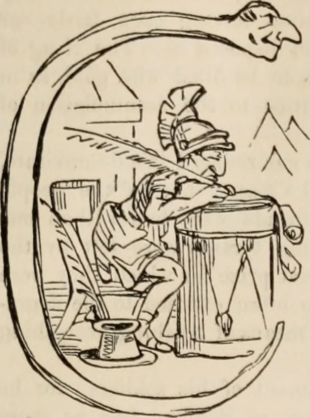 An illustration from The comic history of Rome, 1850, leaf 338