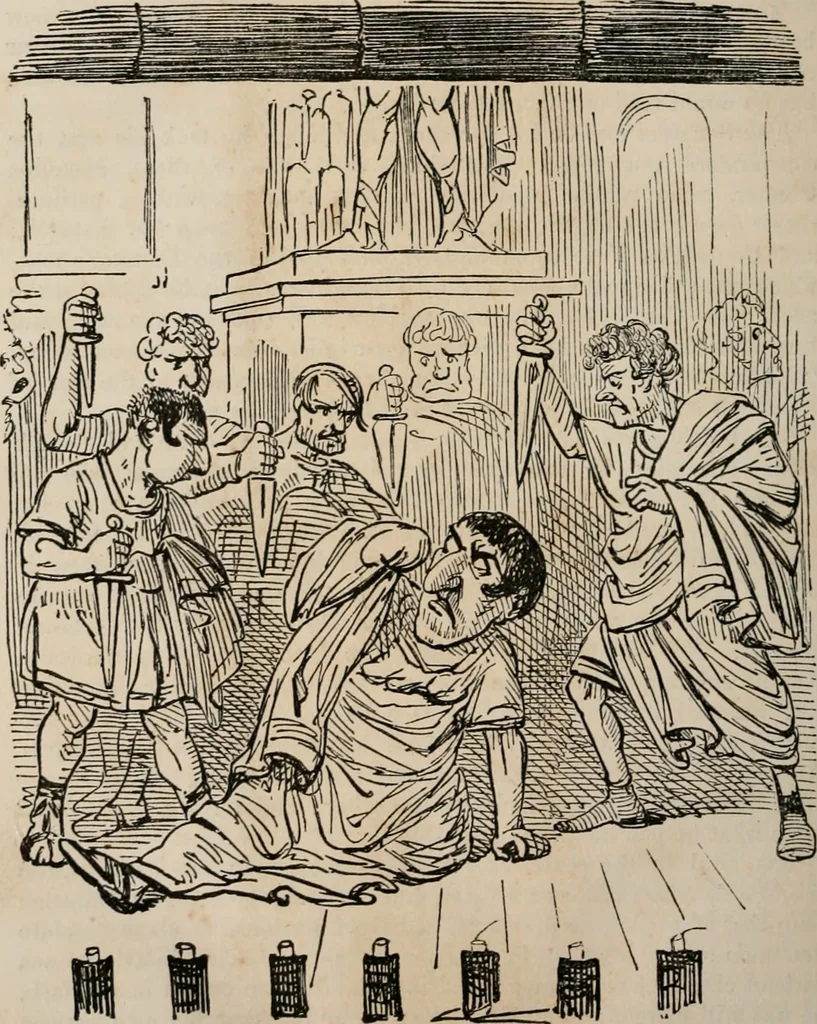 An illustration from The comic history of Rome, 1850, leaf 347