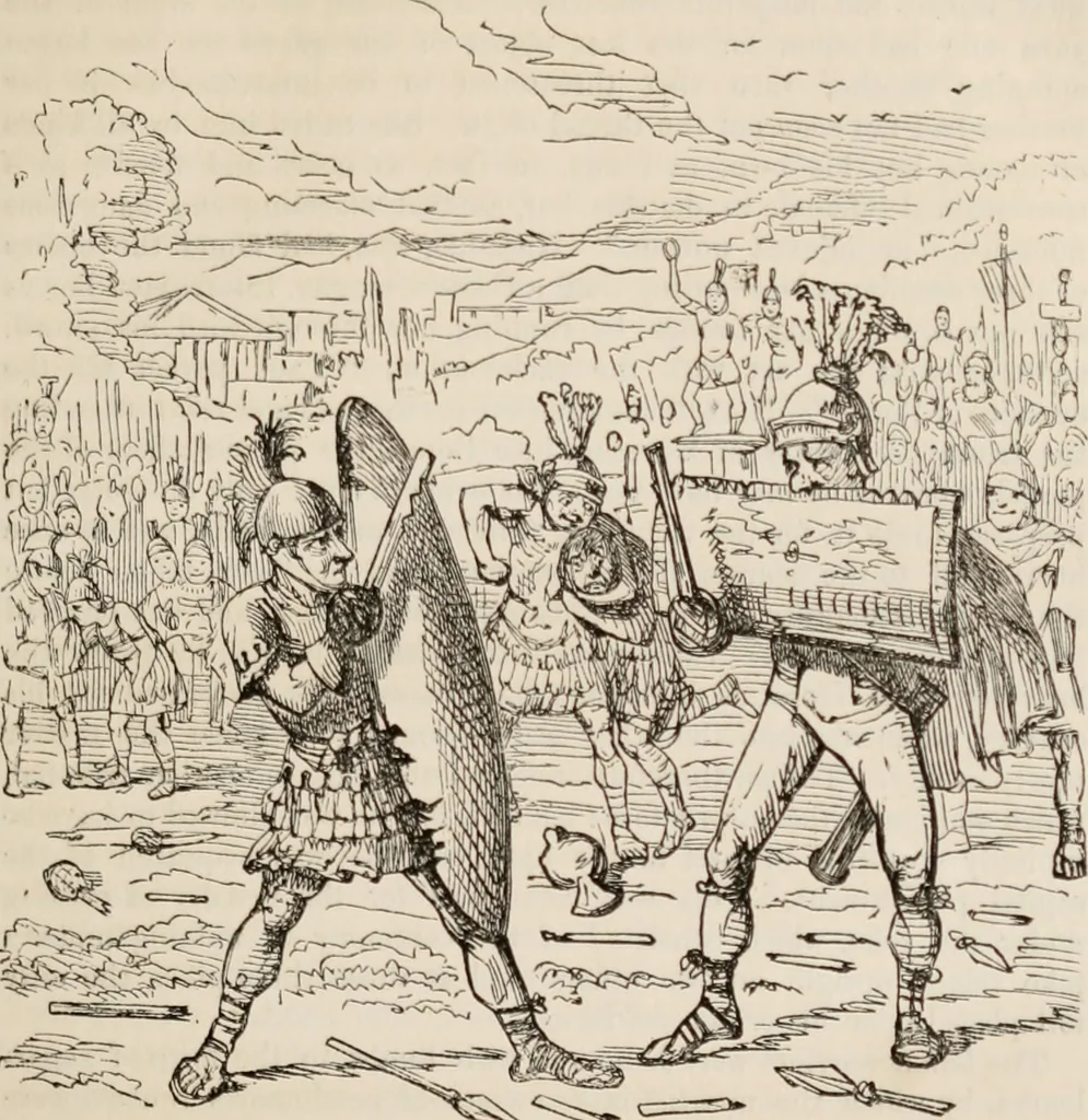 An illustration from The comic history of Rome, 1850, leaf 40