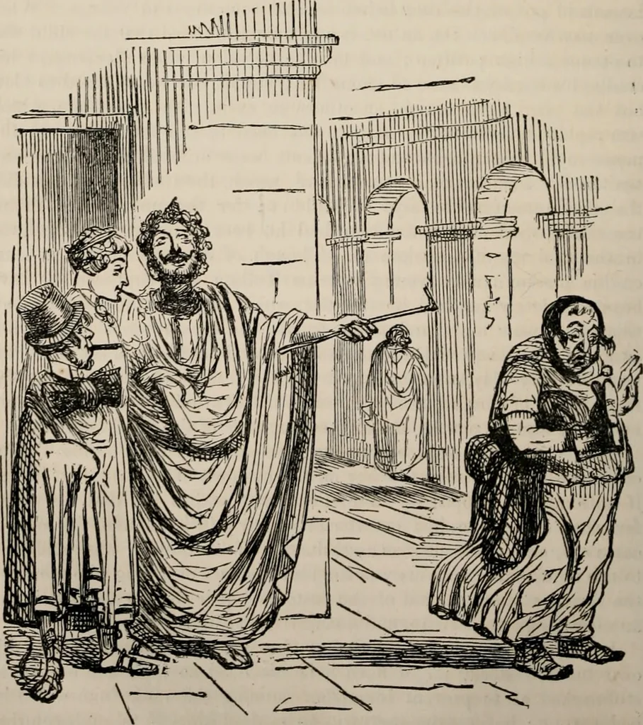 An illustration from The comic history of Rome, 1850, leaf 49