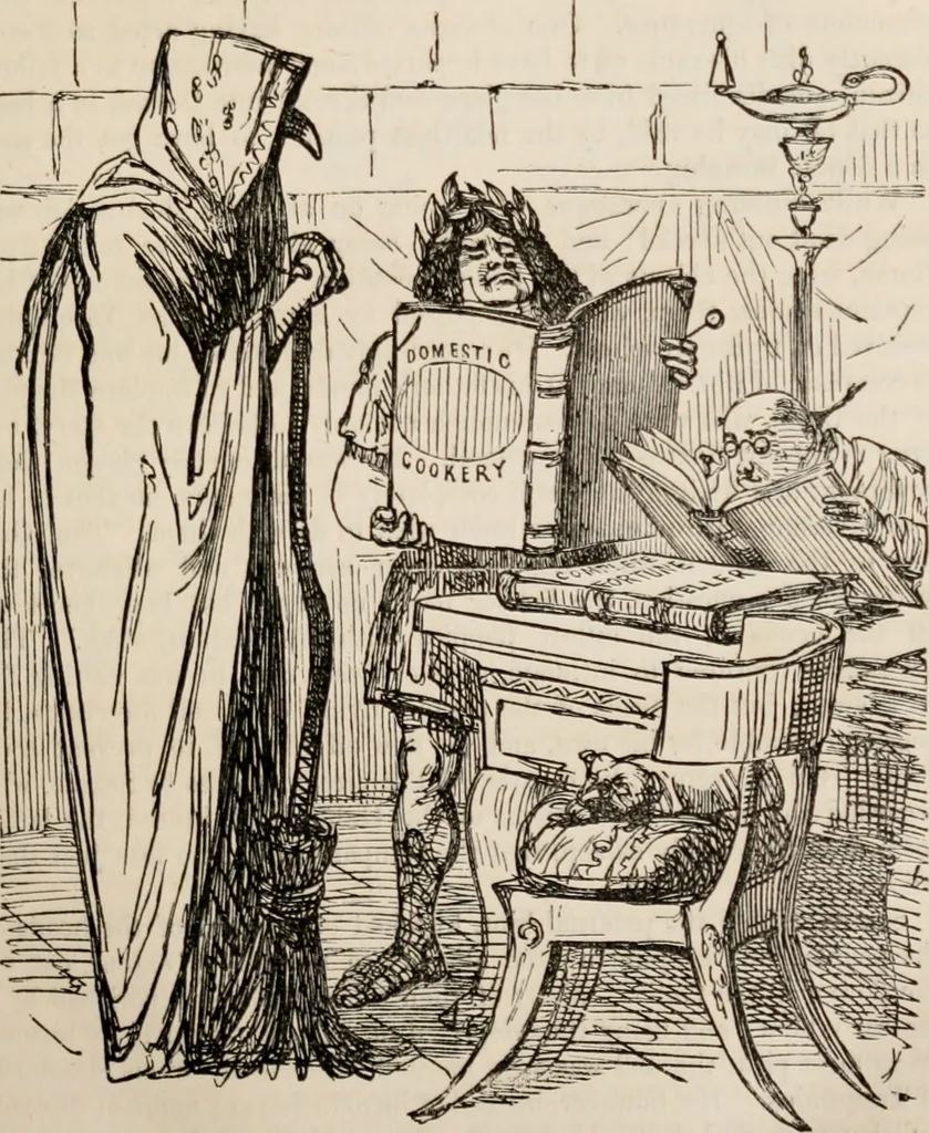 An illustration from The comic history of Rome, 1850, leaf 58