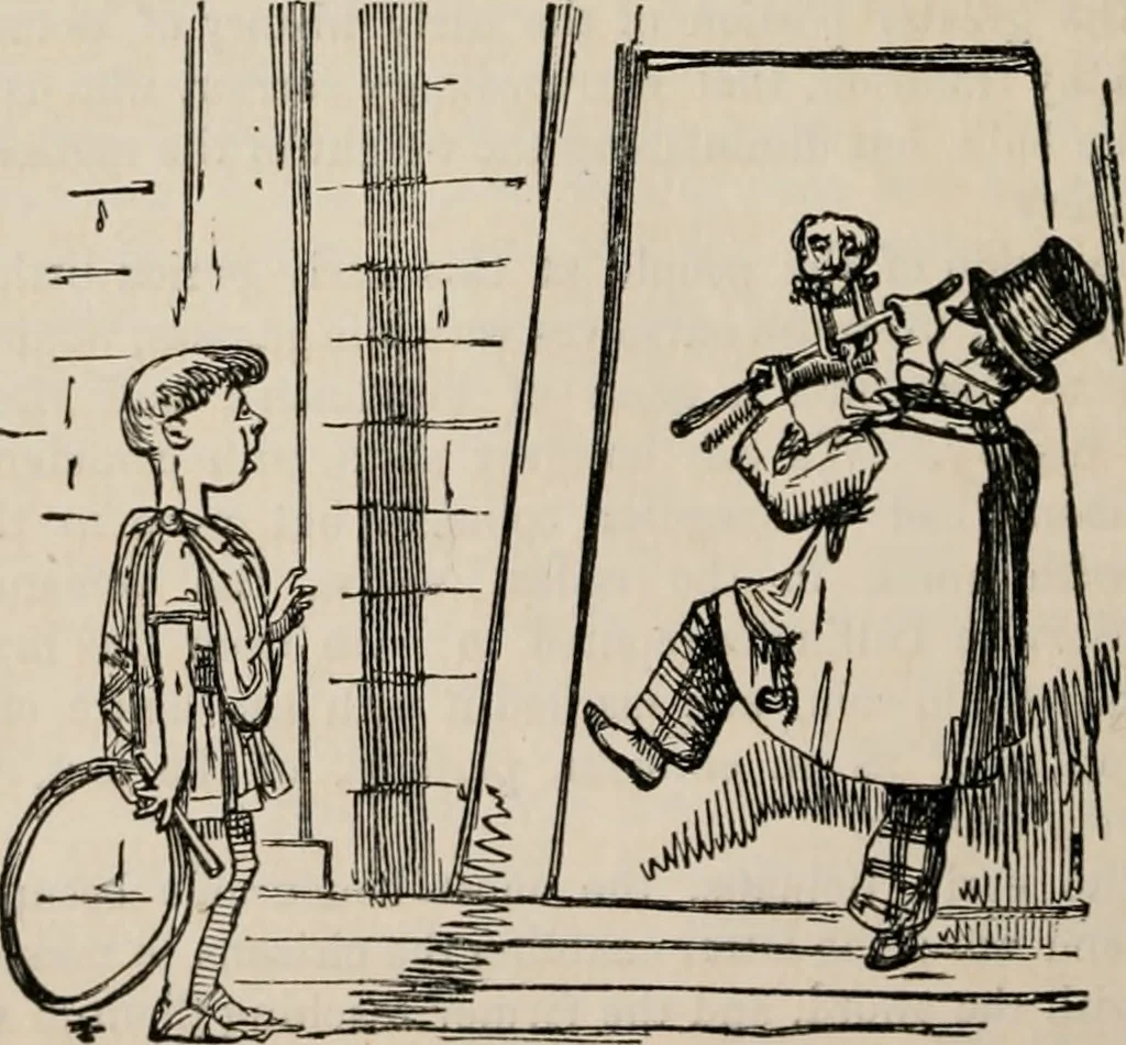 An illustration from The comic history of Rome, 1850, leaf 65