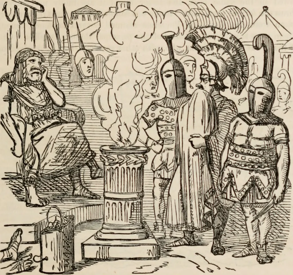 An illustration from The comic history of Rome, 1850, leaf 74
