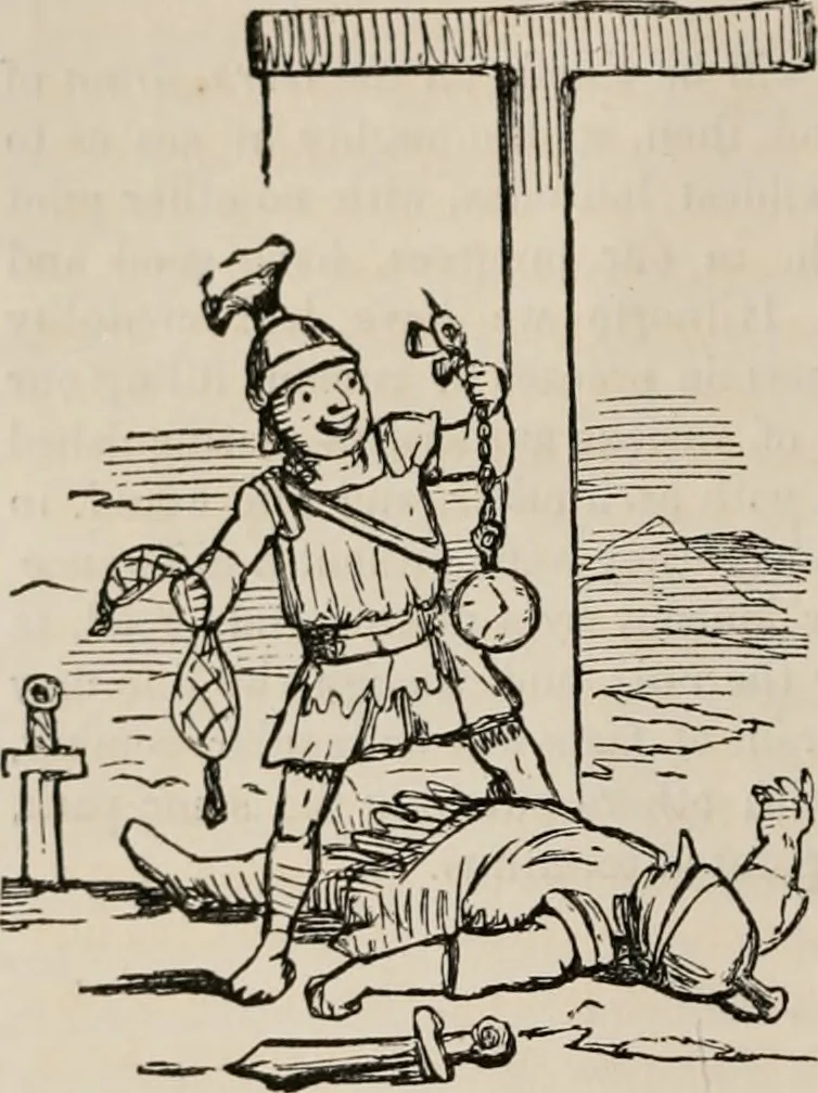 An illustration from The comic history of Rome, 1850, leaf 79