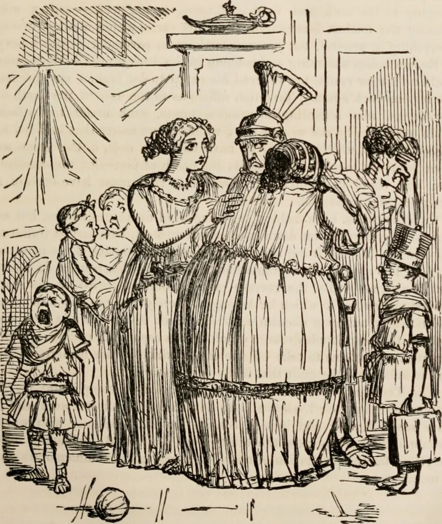 An illustration from The comic history of Rome, 1850, leaf 86
