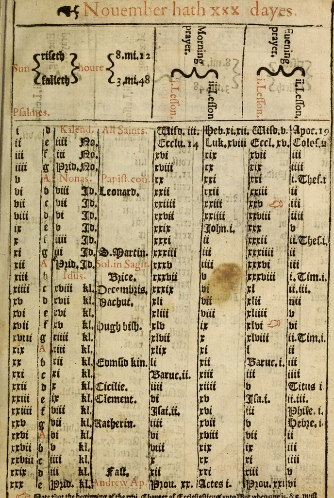 An illustration from The Booke of common prayer and administration of the sacraments, 1610, leaf 16