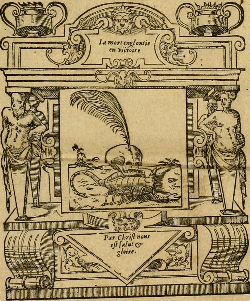 An illustration from Commentaires de Iean Calvin sur la concordance ou harmonie, composee des trois Evagelistes, assavoir sainct Matthieu, sainct Marc, & sainct Luc ... sur l'Evangile sainct Iean, & sur le second livre de sainct Luc, dit, Les Actes des Apostres, 1563, leaf 6